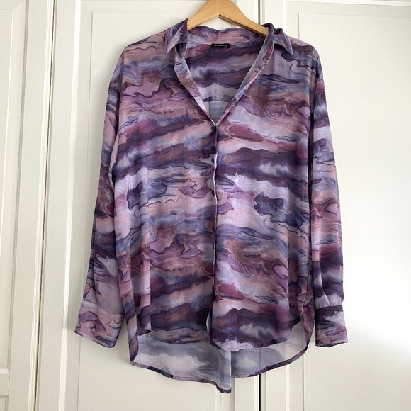 Dynamite Purple Patterned Blouse - Picture 1 of 4